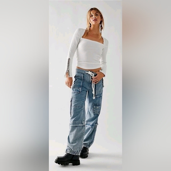 We The Free Denim - Free People We The Free South Bay Utility Cargo Jeans Large Streetwear Baggy